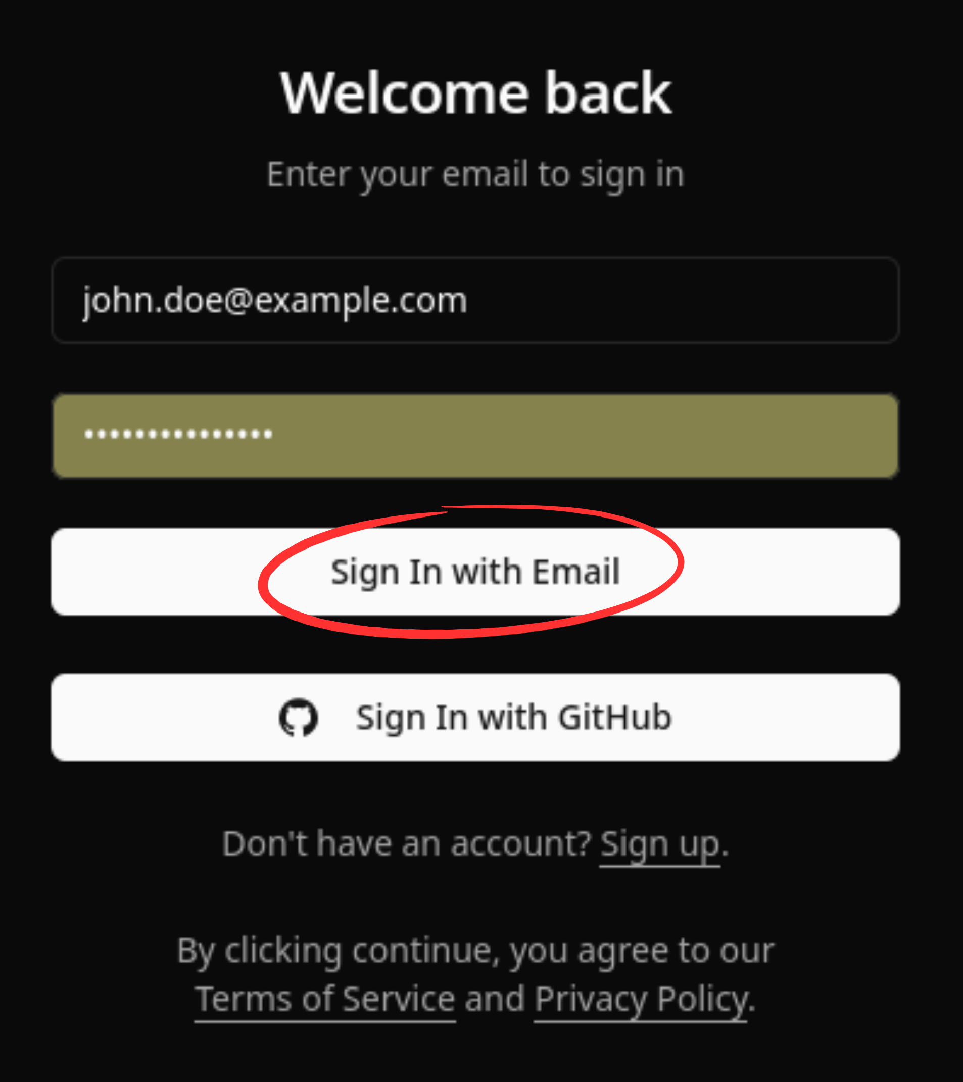 Login form